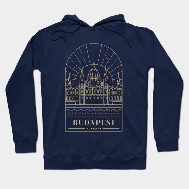 Budapest, Hungary - Gold Hoodie by typelab